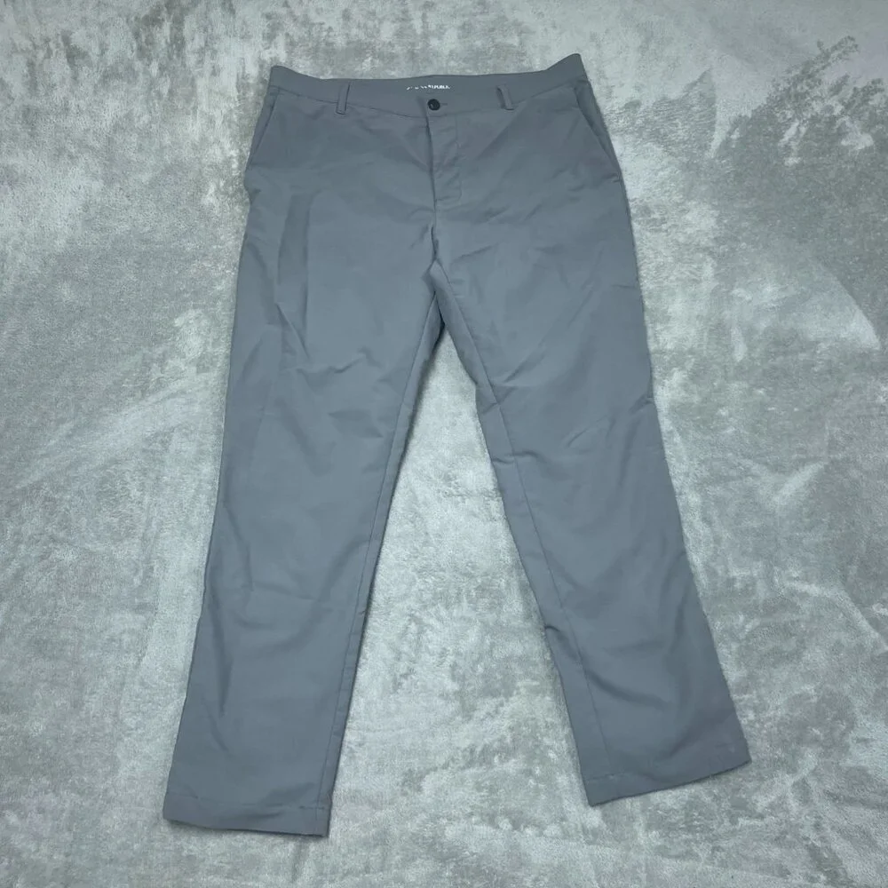 Banana Republic Mens Gray Dress Pants Size 36x30 Polyester Slim Fit 6980